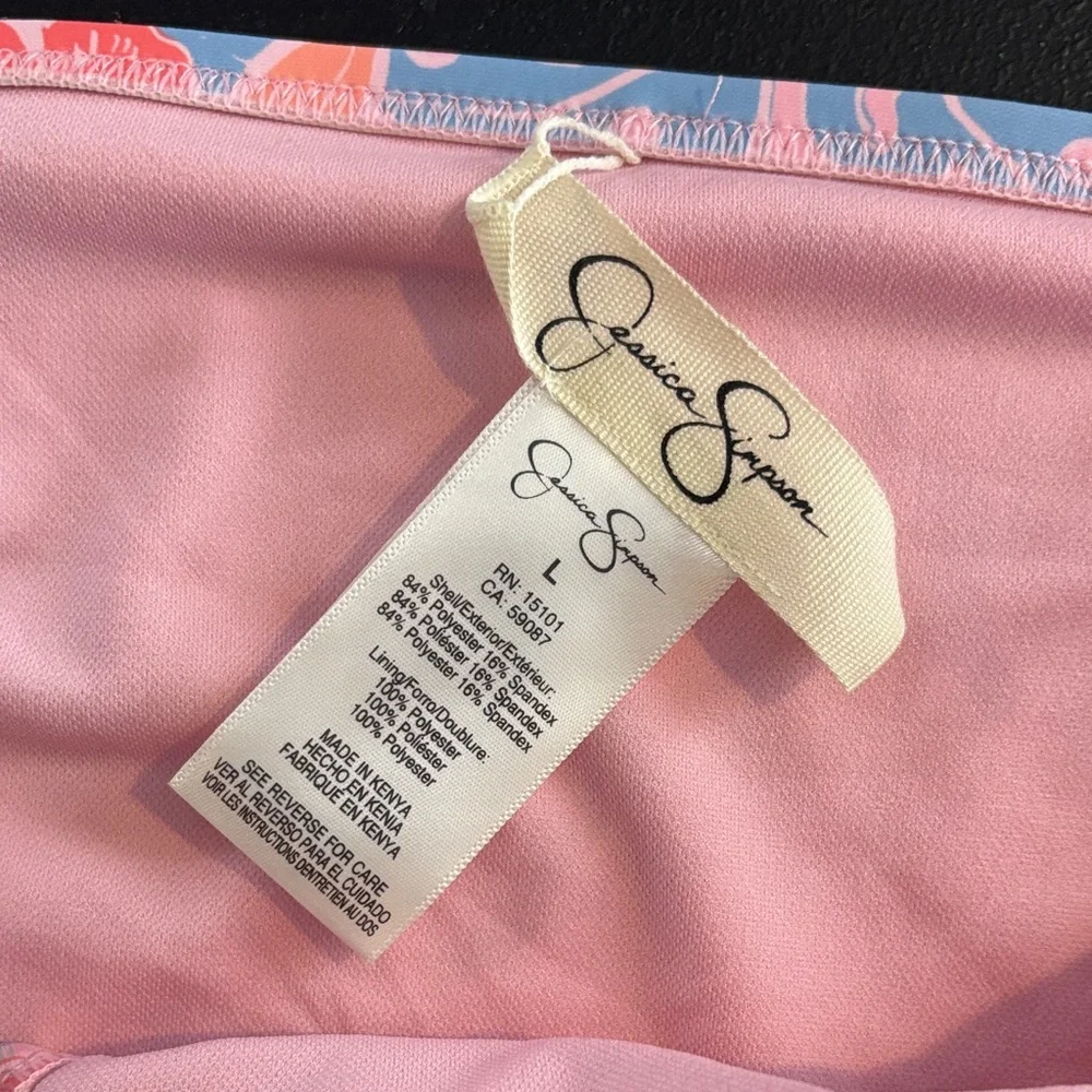 Jessica Simpson Pink and Blue Floral Bikini - Picture 5 of 6